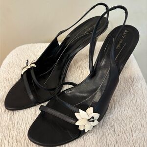 Kate Spade Montage Y2K Strappy Slingback Heel With Flower Size 10 CUTE!